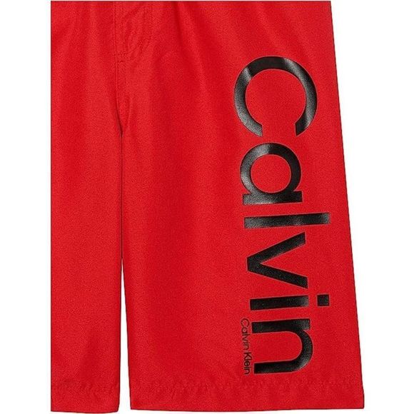 Calvin Klein Red Boys' Swim Trunk with UPF 50+ Sun Protection, 14-16 - Picture 2 of 16